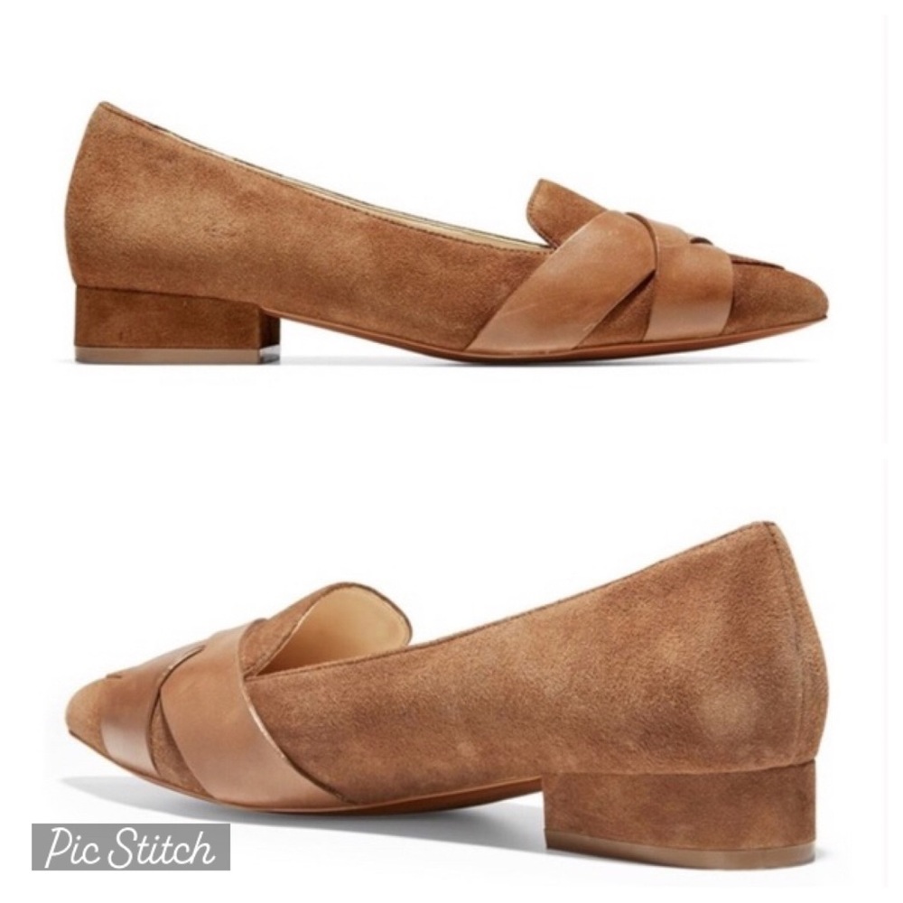 Cole Haan Camila Brown Suede Leather Skimmer Flats Loafers Size 9.5